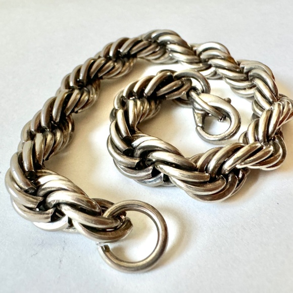 Twisted Chain Bracelet, Men and Women, silver-tone metal - Picture 3 of 7